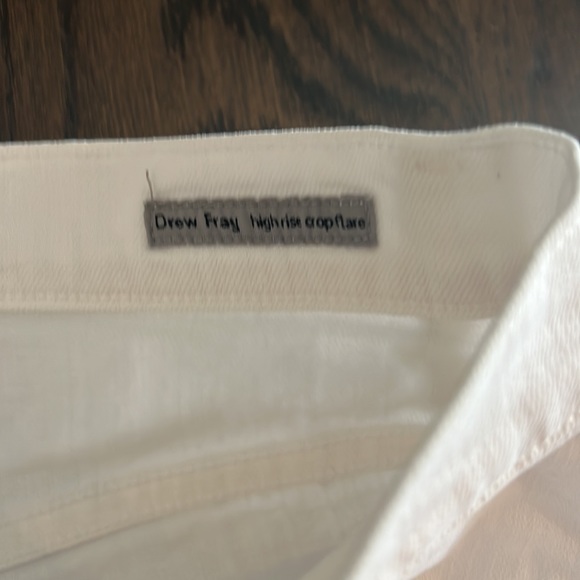 Citizens of Humanity white jeans Drew Fray high rise crop flare sz 27 - Picture 6 of 11